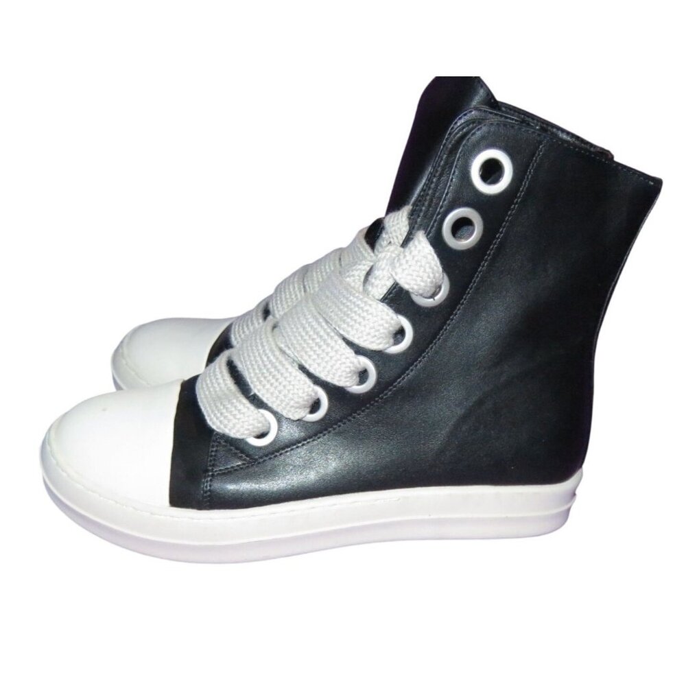 Dolls Kill Black Vegan PU Leather Platform Comfort Walking Sneakers sz 42 US 11